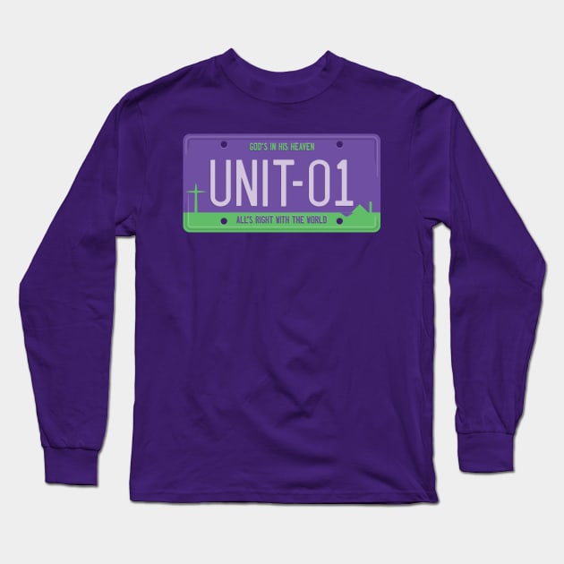 Unit 01 License Plate Long Sleeve T-Shirt by DCLawrenceUK